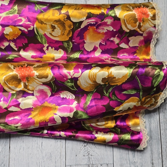 Vintage 1980's Cacique Lingerie Floral Lace Slip Dress Size Medium - Picture 6 of 9